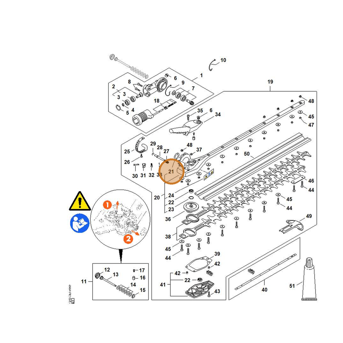 STIHL part 4243-641-2602 — IPL diagram snippet (6x zoom, amber highlight)