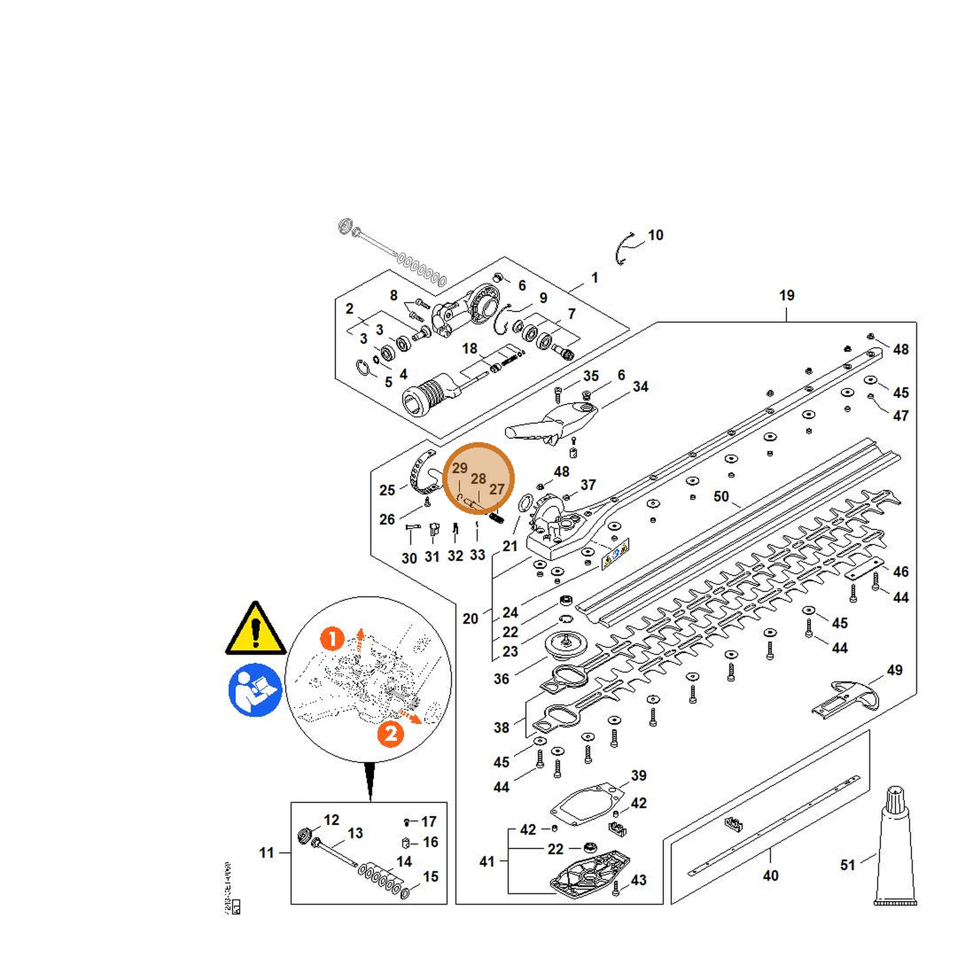 STIHL part 4243-642-4500 — IPL diagram snippet (6x zoom, amber highlight)