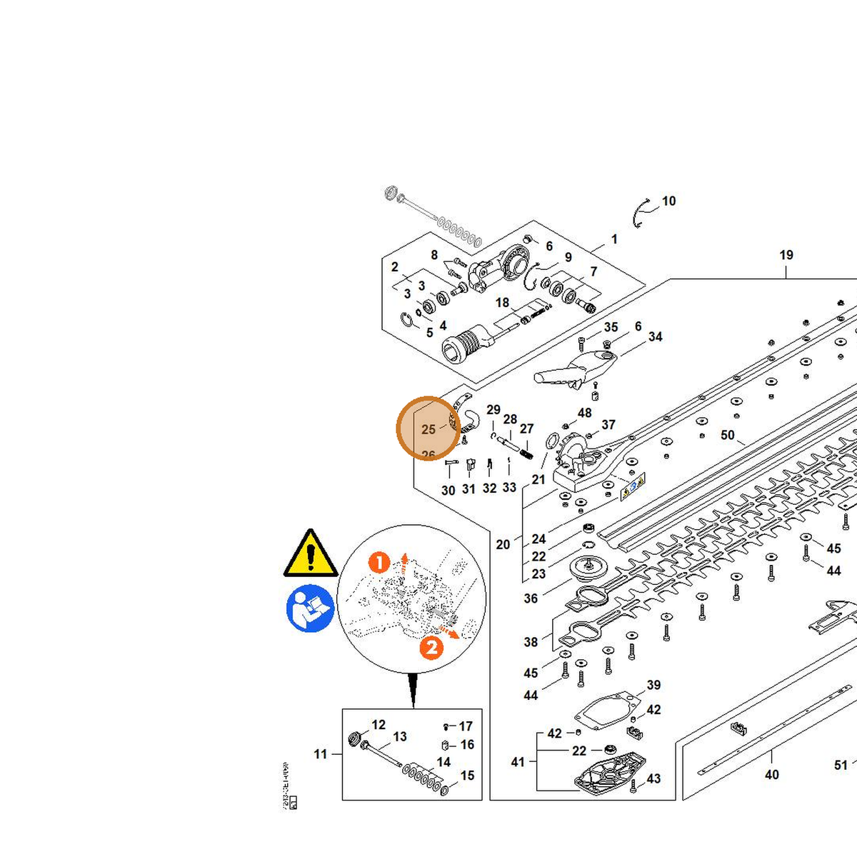 STIHL part 4243-642-4600 — IPL diagram snippet (6x zoom, amber highlight)