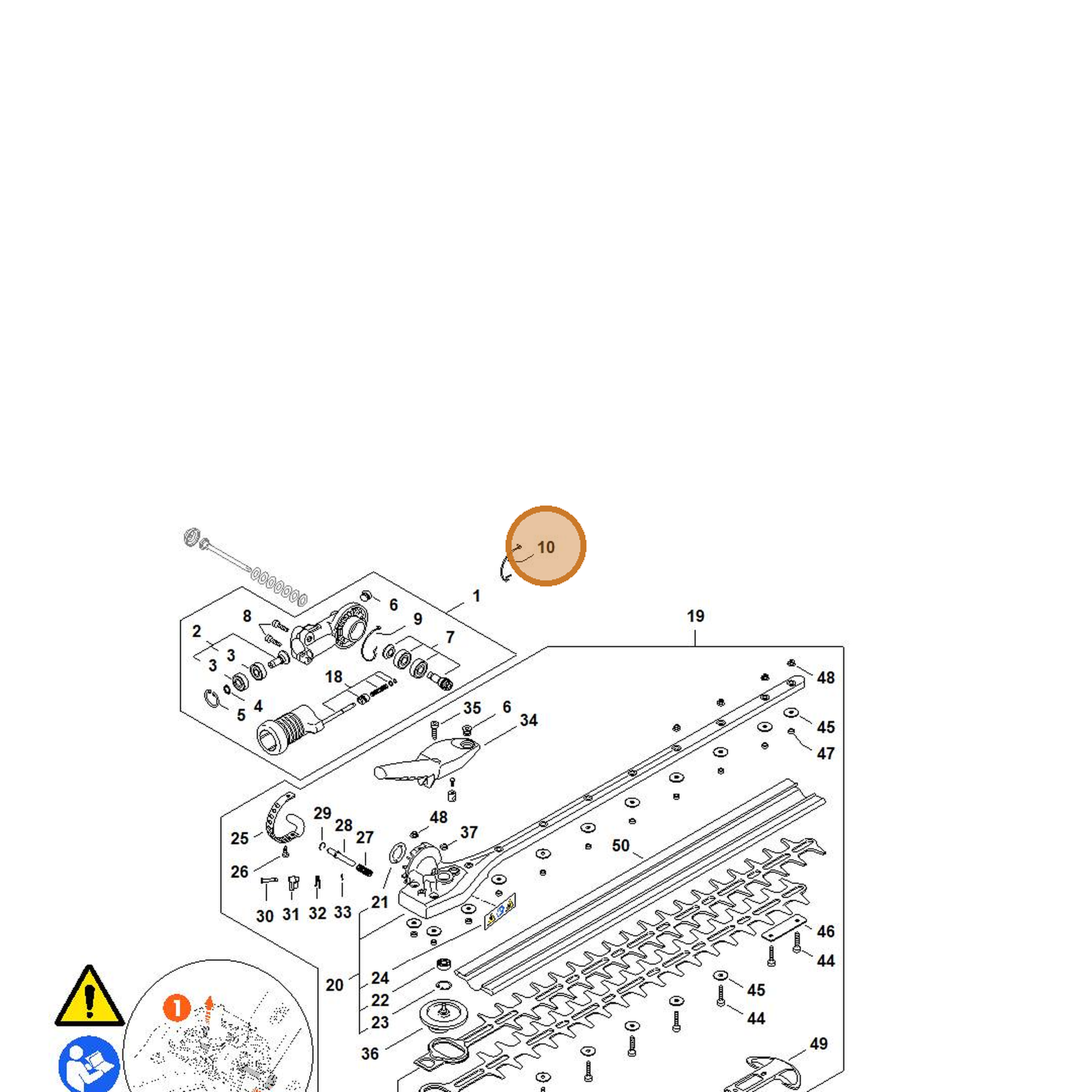 STIHL part 4243-642-8200 — IPL diagram snippet (6x zoom, amber highlight)