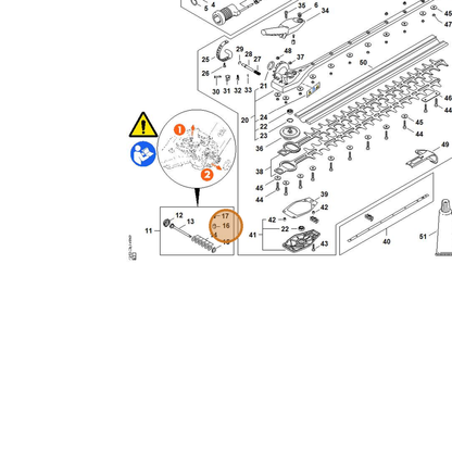 STIHL part 4243-642-9002 — IPL diagram snippet (6x zoom, amber highlight)