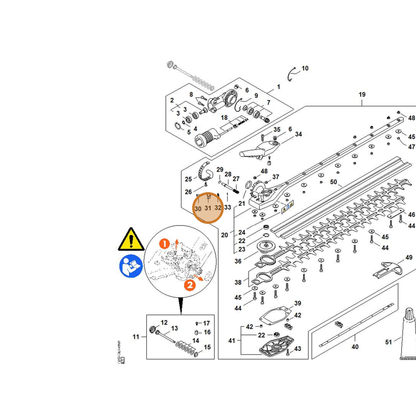 STIHL part 4243-708-6202 — IPL diagram snippet (6x zoom, amber highlight)