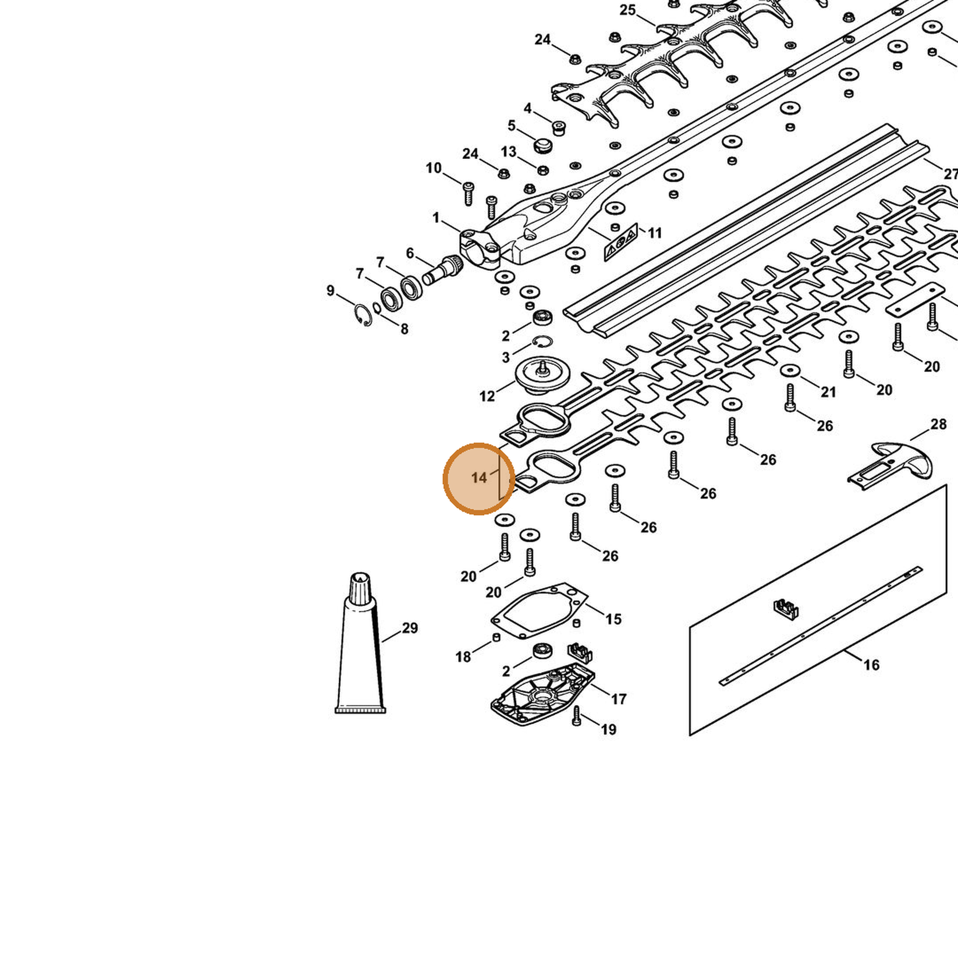STIHL part 4243-710-6003 — IPL diagram snippet (6x zoom, amber highlight)