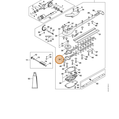STIHL part 4243-710-6005 — IPL diagram snippet (6x zoom, amber highlight)