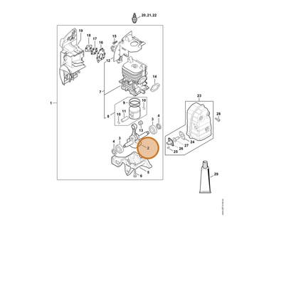 STIHL part 4244-030-0403 — IPL diagram snippet (6x zoom, amber highlight)