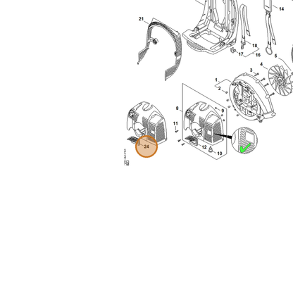 STIHL part 4244-084-6801 — IPL diagram snippet (6x zoom, amber highlight)