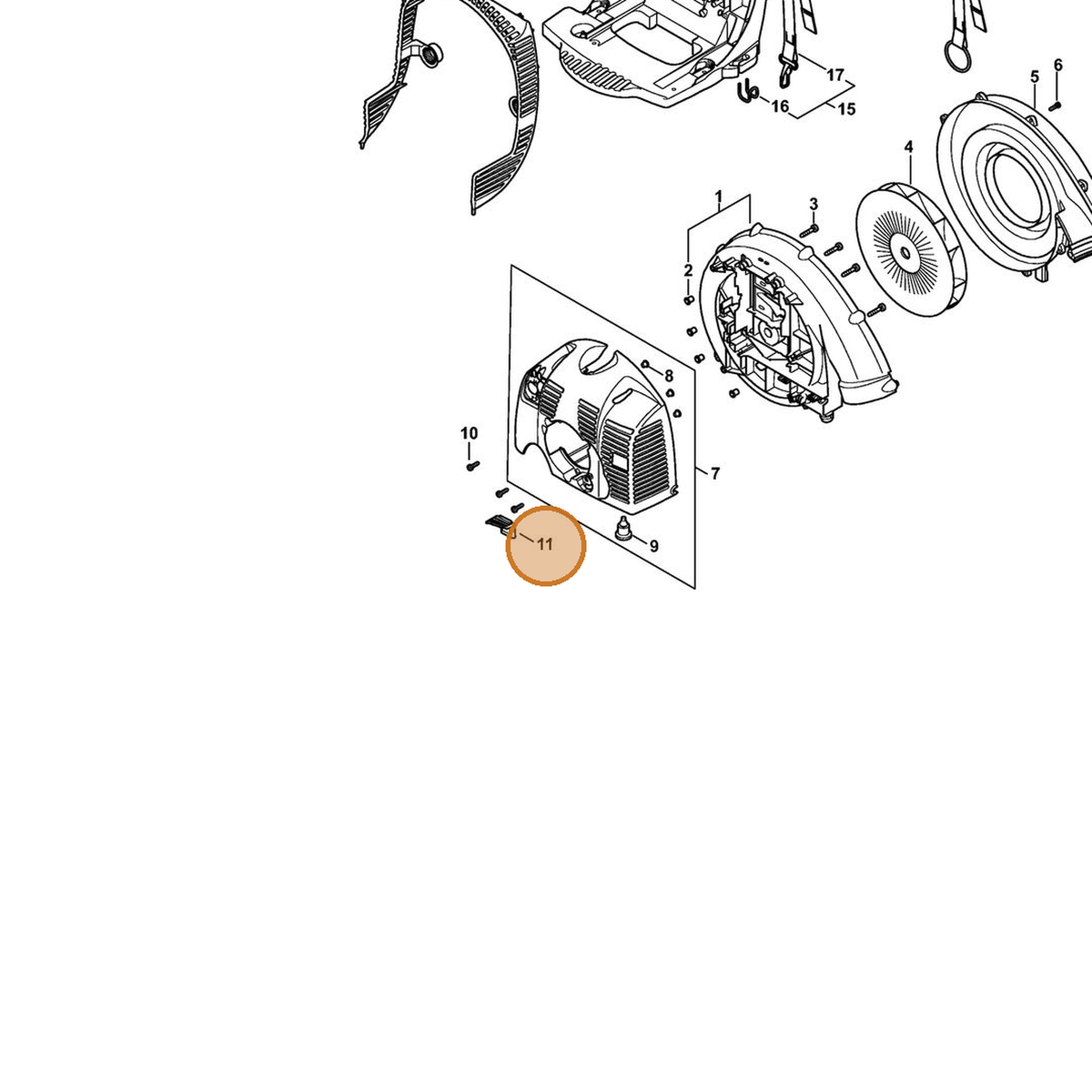 STIHL part 4244-084-6802 — IPL diagram snippet (6x zoom, amber highlight)