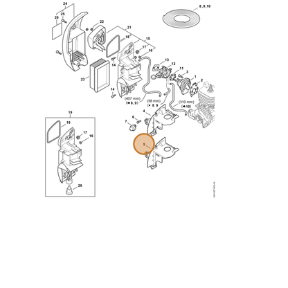 STIHL part 4244-087-3000 — IPL diagram snippet (6x zoom, amber highlight)