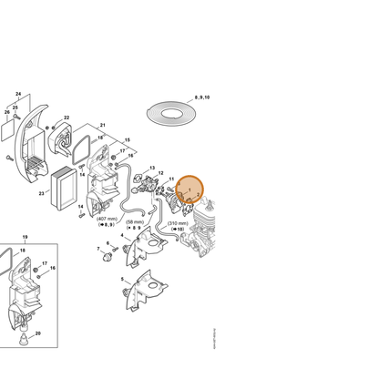 STIHL part 4244-120-2300 — IPL diagram snippet (6x zoom, amber highlight)