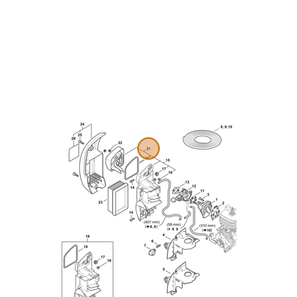 STIHL part 4244-120-4100 — IPL diagram snippet (6x zoom, amber highlight)