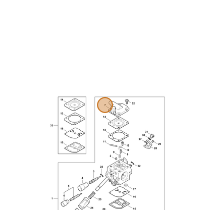 STIHL part 4244-121-0803 — IPL diagram snippet (6x zoom, amber highlight)