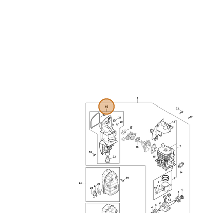 STIHL part 4244-140-2808 — IPL diagram snippet (6x zoom, amber highlight)