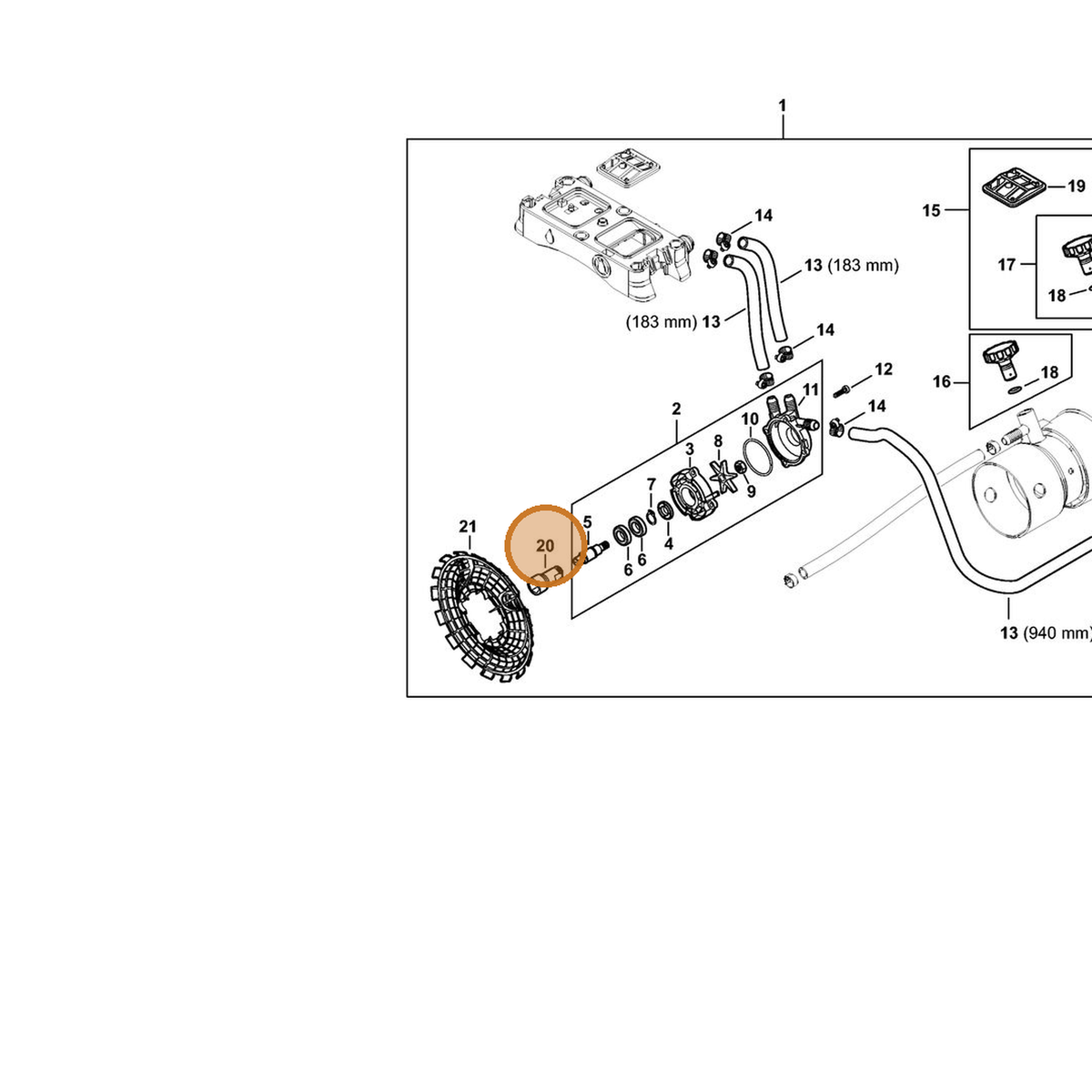 STIHL part 4244-162-3100 — IPL diagram snippet (6x zoom, amber highlight)