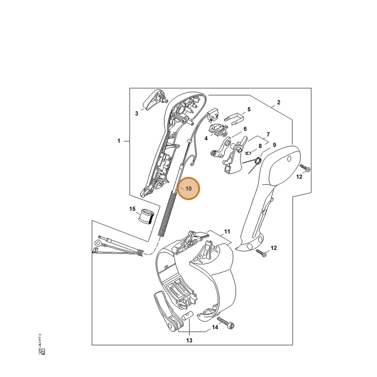 STIHL part 4244-180-1105 — IPL diagram snippet (6x zoom, amber highlight)