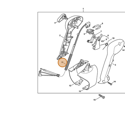 STIHL part 4244-180-1111 — IPL diagram snippet (6x zoom, amber highlight)