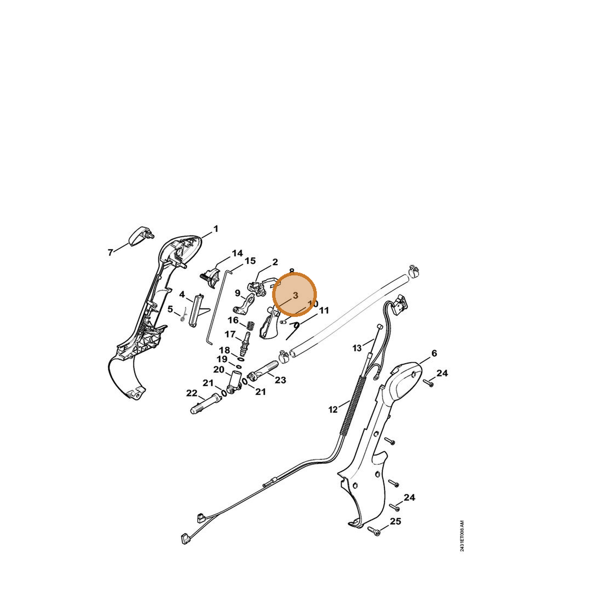 STIHL part 4244-182-1000 — IPL diagram snippet (6x zoom, amber highlight)