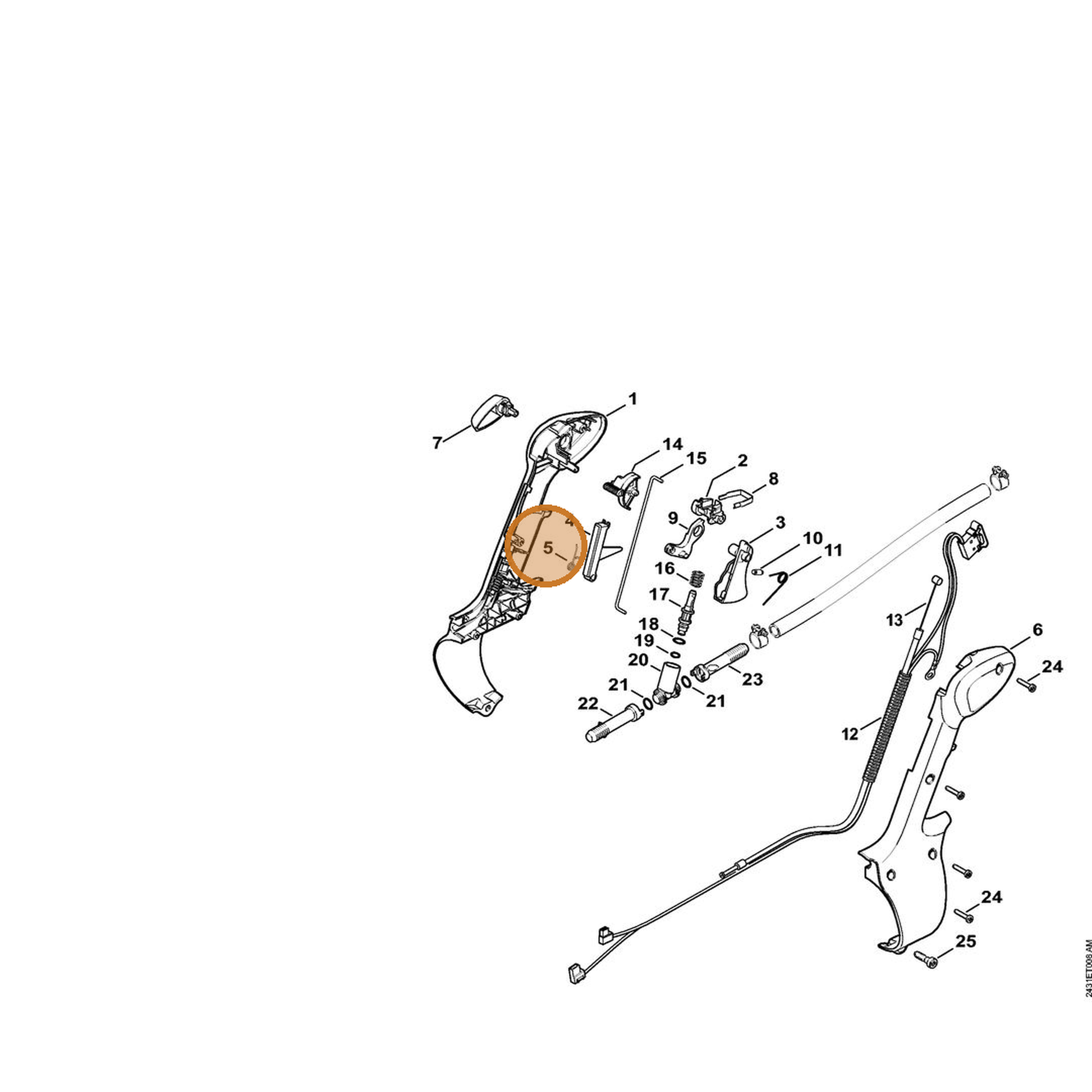 STIHL part 4244-182-4502 — IPL diagram snippet (6x zoom, amber highlight)