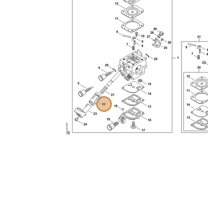 STIHL part 4244-182-7200 — IPL diagram snippet (6x zoom, amber highlight)