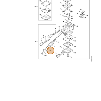 STIHL part 4244-182-9502 — IPL diagram snippet (6x zoom, amber highlight)