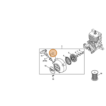 STIHL part 4244-190-0402 — IPL diagram snippet (6x zoom, amber highlight)