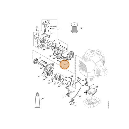 STIHL part 4244-190-0700 — IPL diagram snippet (6x zoom, amber highlight)