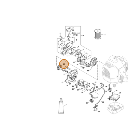STIHL part 4244-195-2000 — IPL diagram snippet (6x zoom, amber highlight)