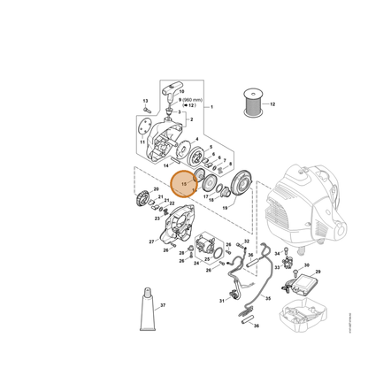 STIHL part 4244-195-6700 — IPL diagram snippet (6x zoom, amber highlight)