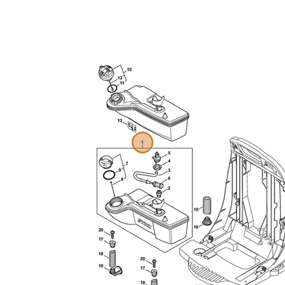 STIHL part 4244-350-0407 — IPL diagram snippet (6x zoom, amber highlight)