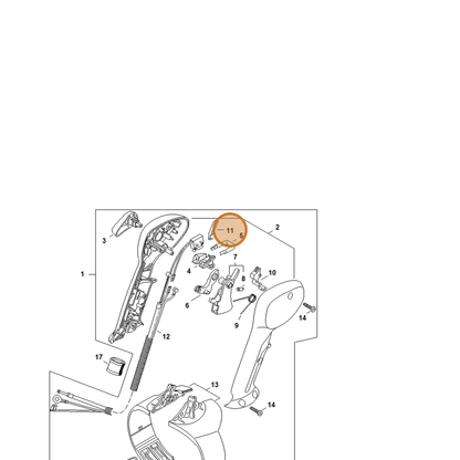 STIHL part 4244-442-1600 — IPL diagram snippet (6x zoom, amber highlight)