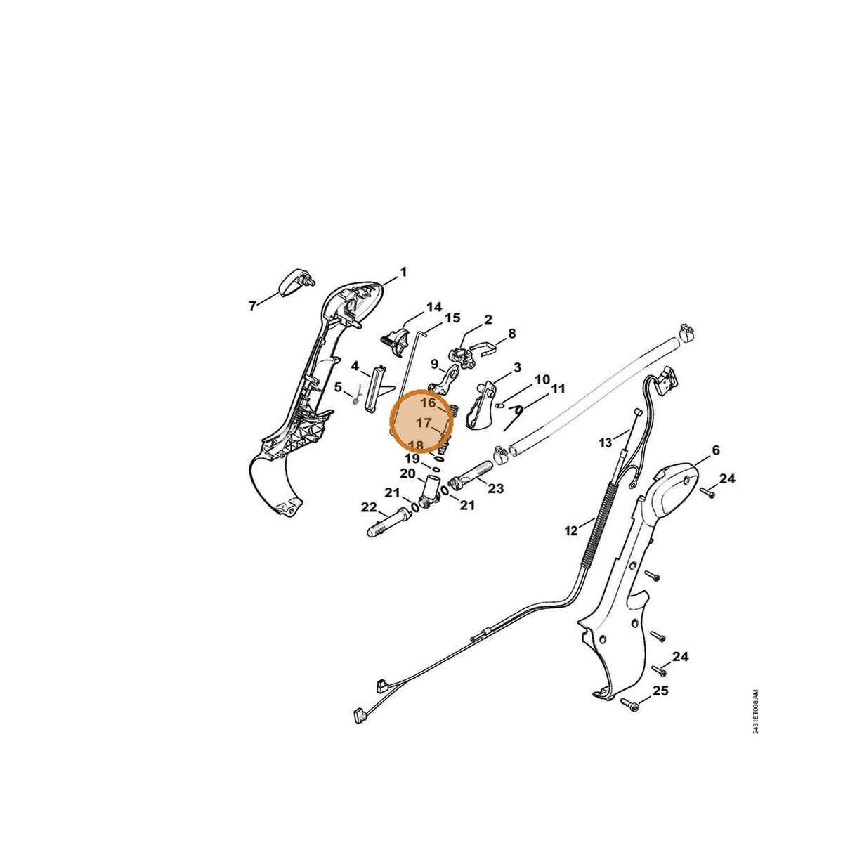 STIHL part 4244-512-2600 — IPL diagram snippet (6x zoom, amber highlight)
