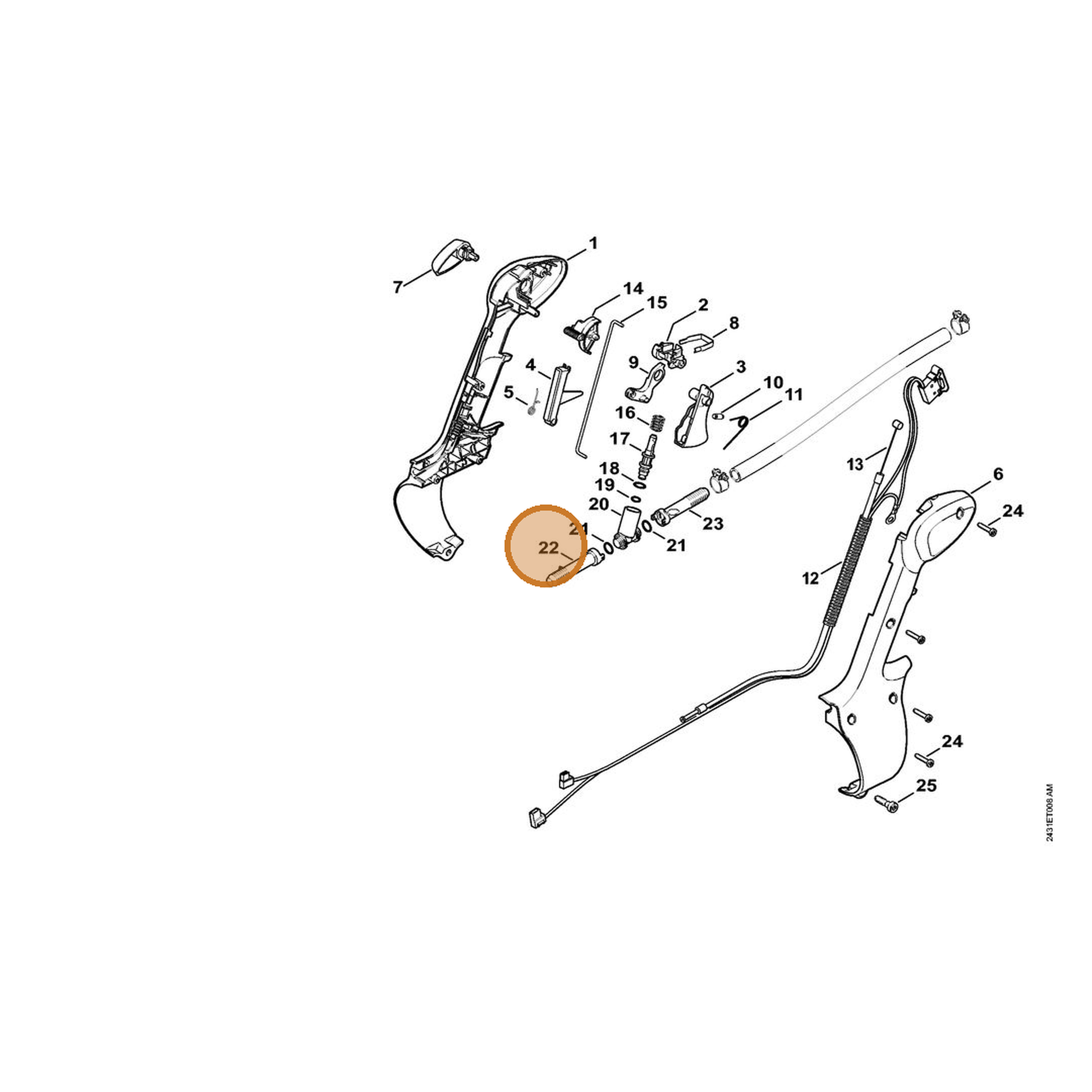 STIHL part 4244-512-2900 — IPL diagram snippet (6x zoom, amber highlight)
