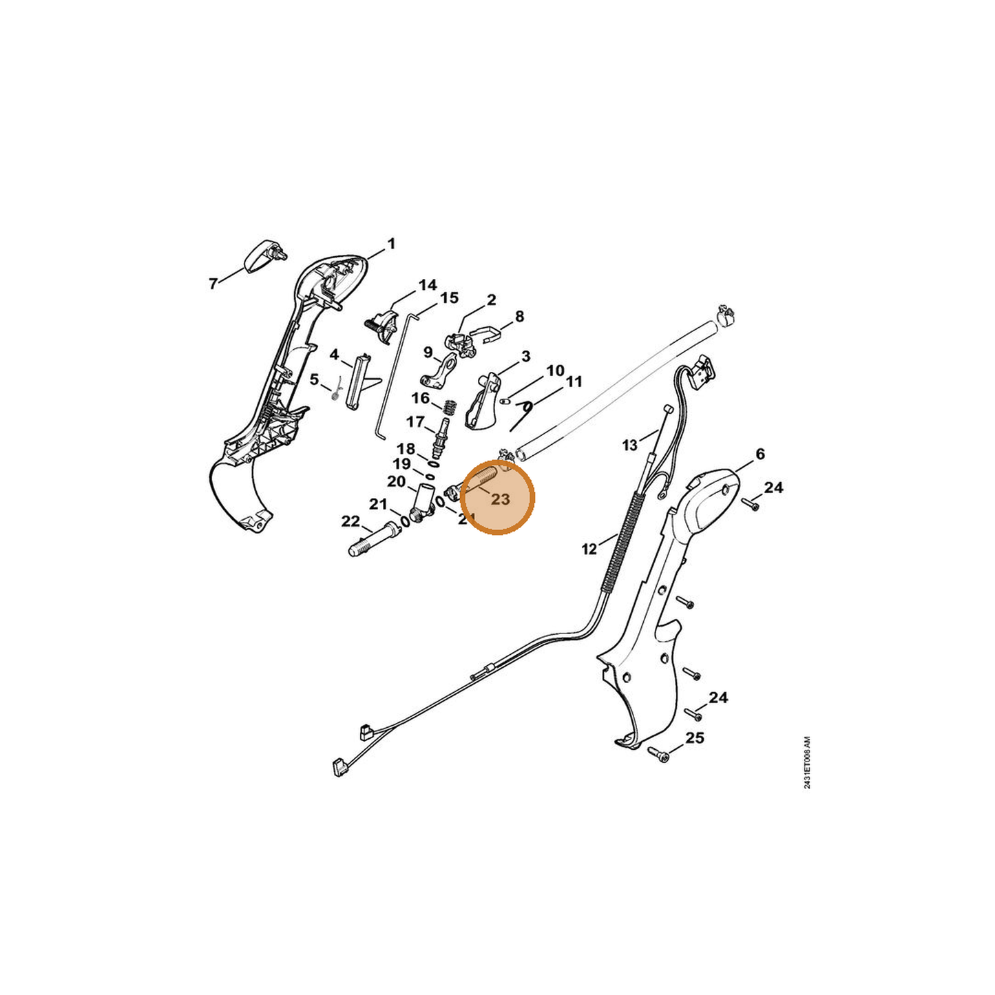STIHL part 4244-512-2902 — IPL diagram snippet (6x zoom, amber highlight)
