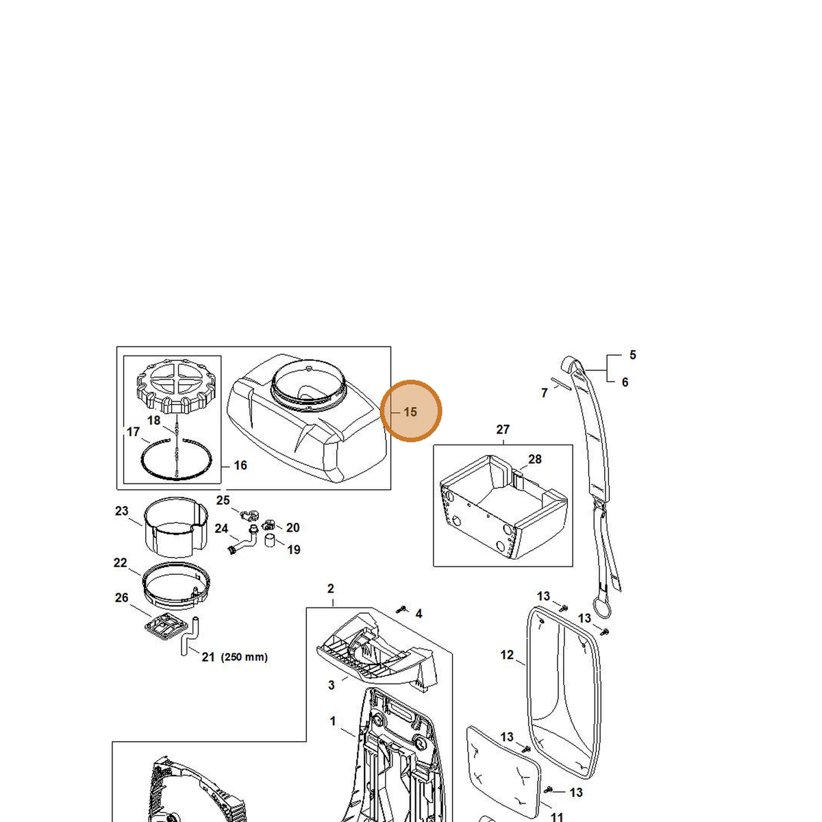 STIHL part 4244-700-0805 — IPL diagram snippet (6x zoom, amber highlight)