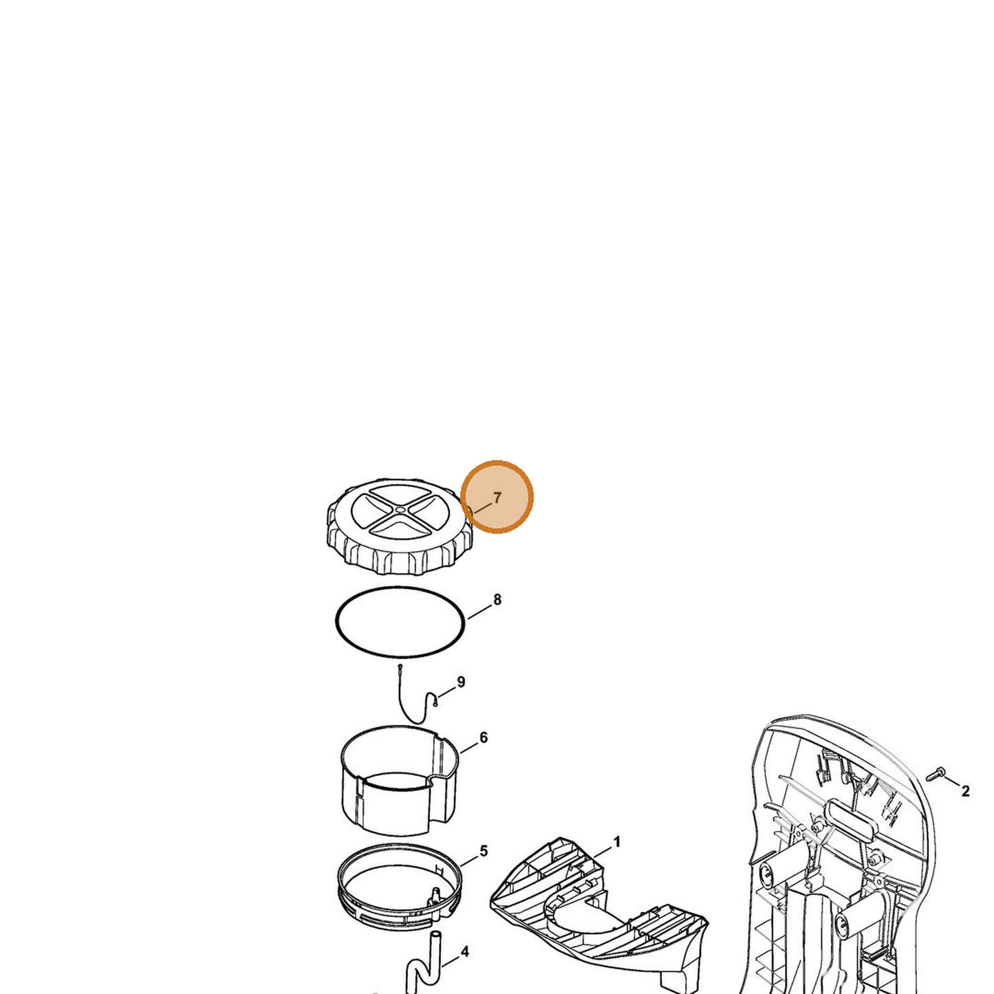 STIHL part 4244-700-0903 — IPL diagram snippet (6x zoom, amber highlight)