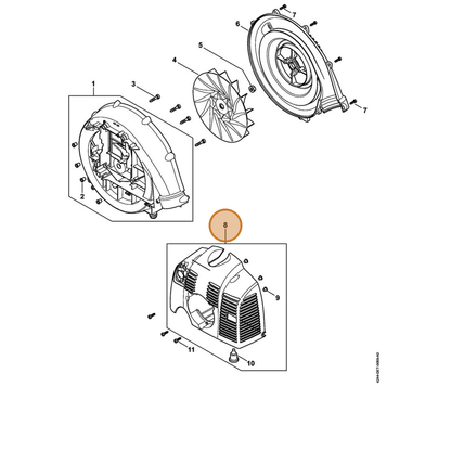STIHL part 4244-700-2104 — IPL diagram snippet (6x zoom, amber highlight)