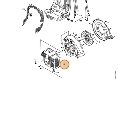 STIHL part 4244-700-2106 — IPL diagram snippet (6x zoom, amber highlight)