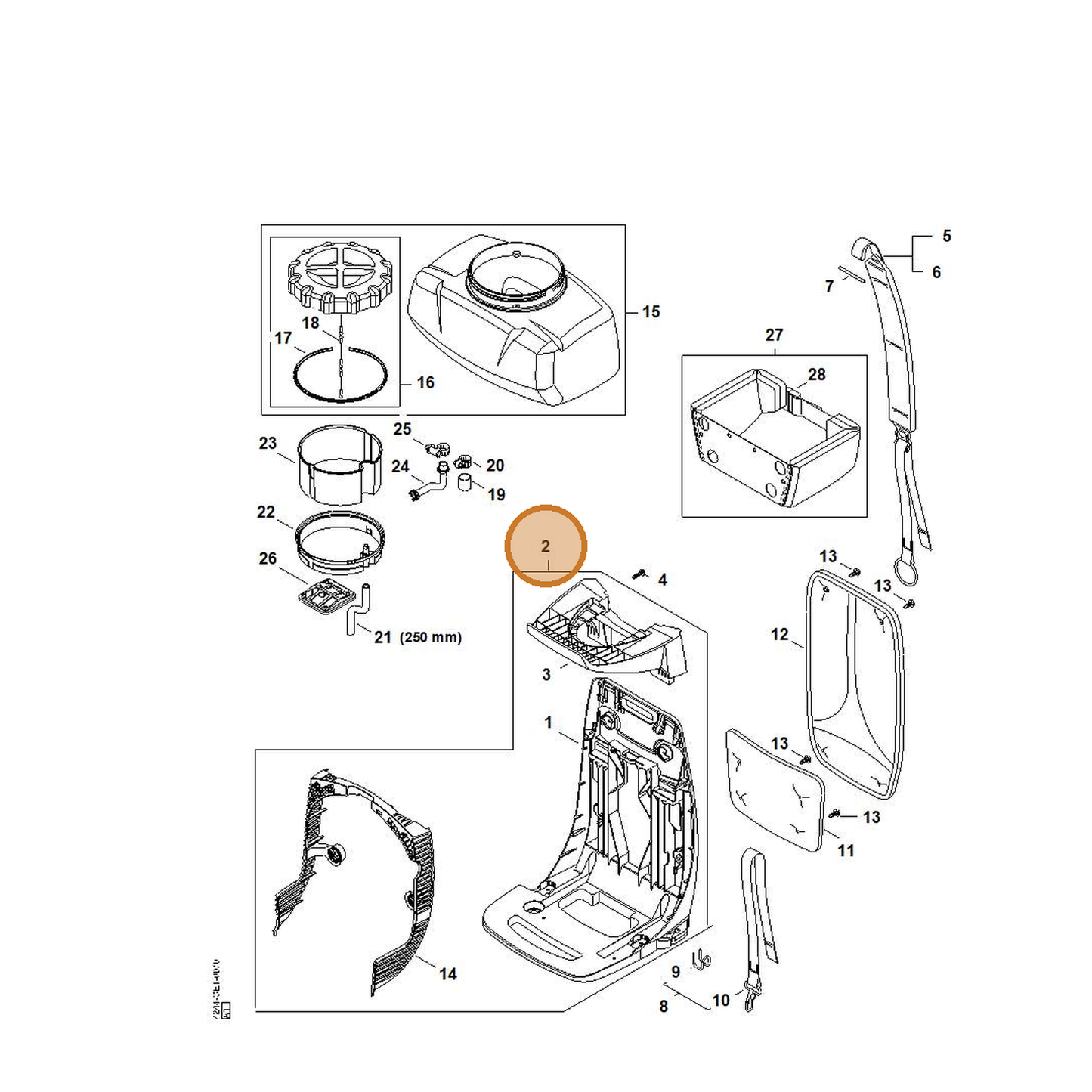 STIHL part 4244-700-3803 — IPL diagram snippet (6x zoom, amber highlight)