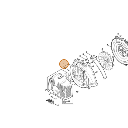 STIHL part 4244-700-4110 — IPL diagram snippet (6x zoom, amber highlight)