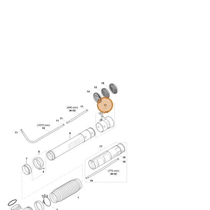 STIHL part 4244-700-6304 — IPL diagram snippet (6x zoom, amber highlight)
