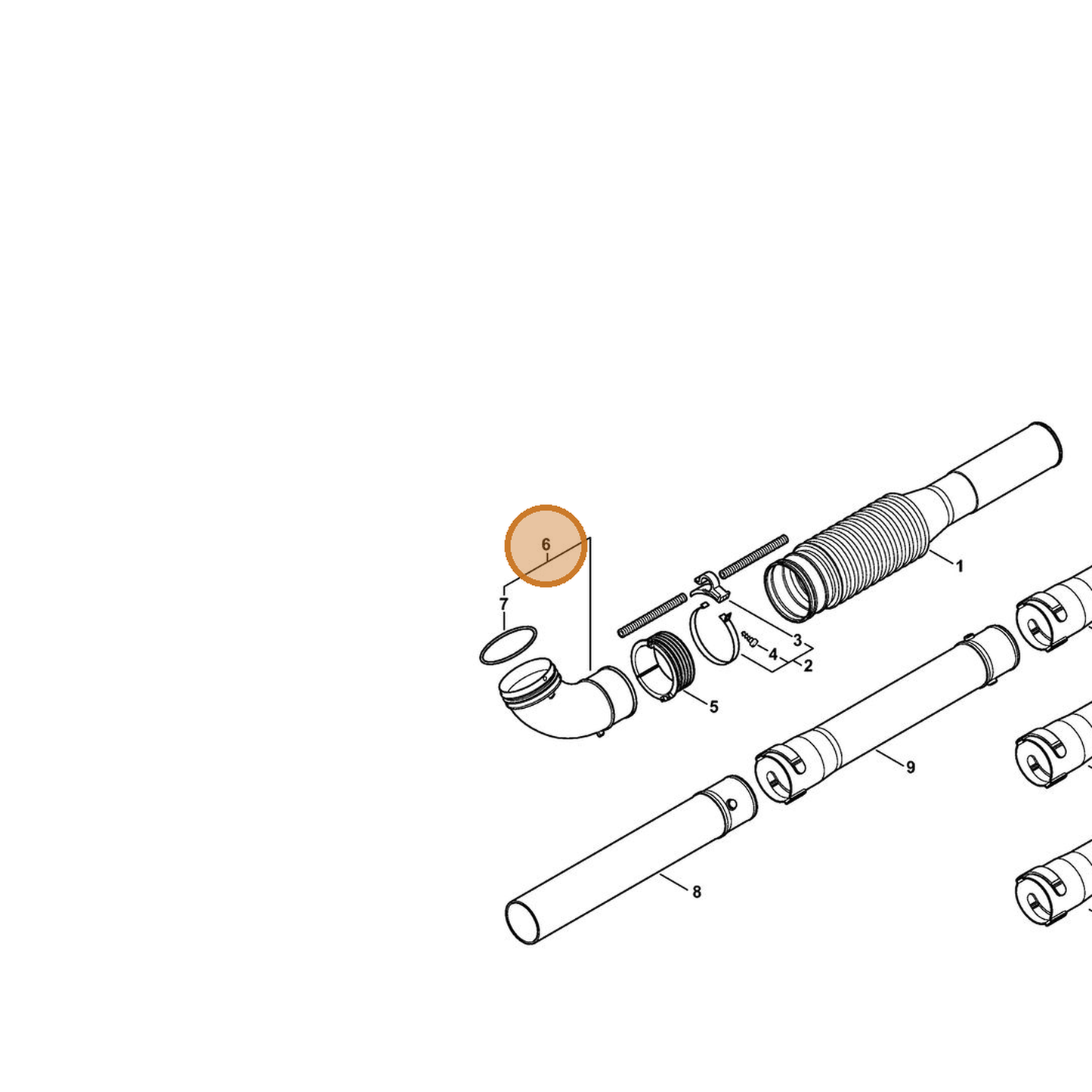 STIHL part 4244-700-6900 — IPL diagram snippet (6x zoom, amber highlight)