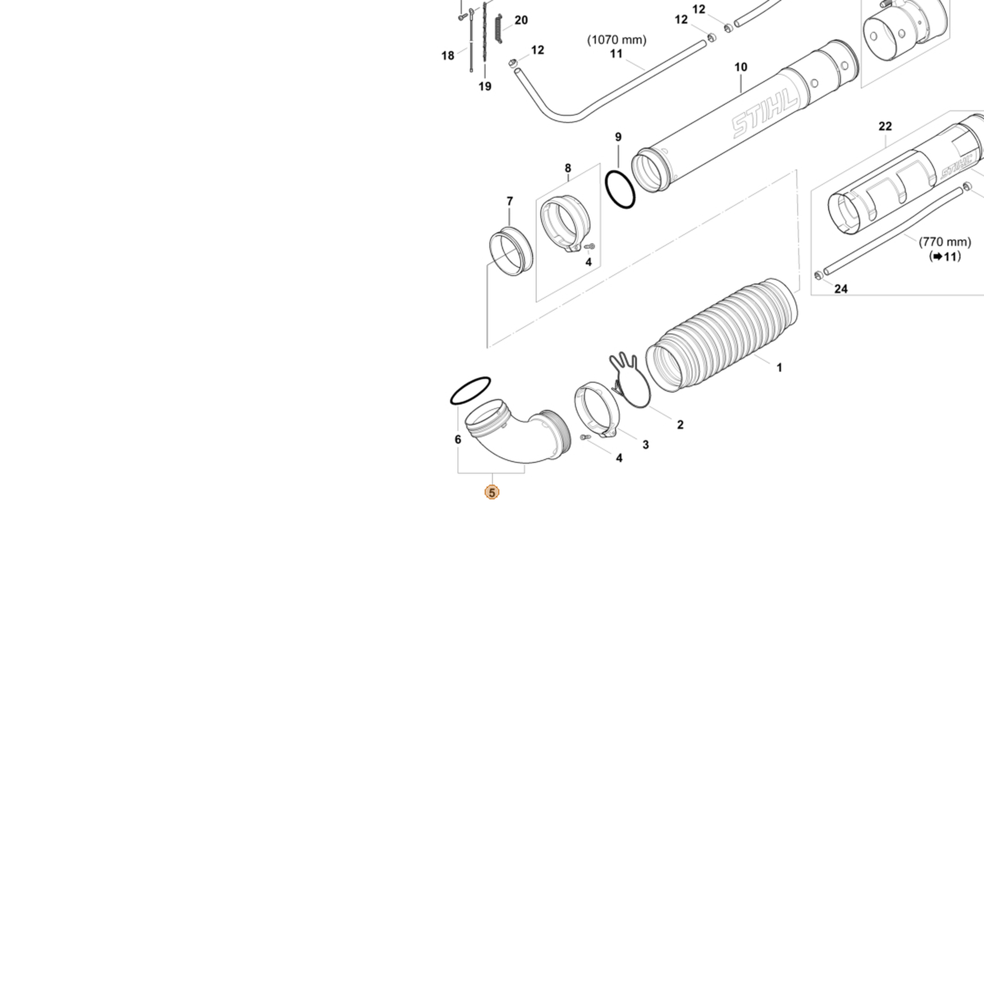 STIHL part 4244-700-6903 — IPL diagram snippet (6x zoom, amber highlight)