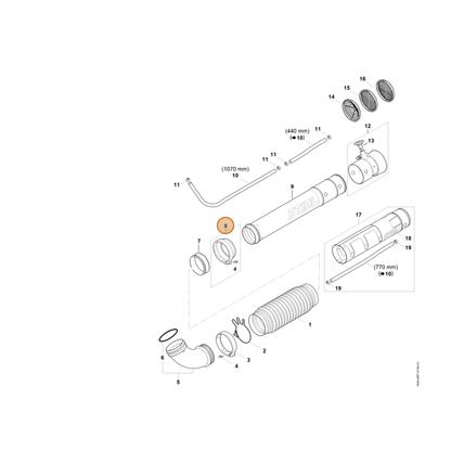 STIHL part 4244-700-7100 — IPL diagram snippet (6x zoom, amber highlight)