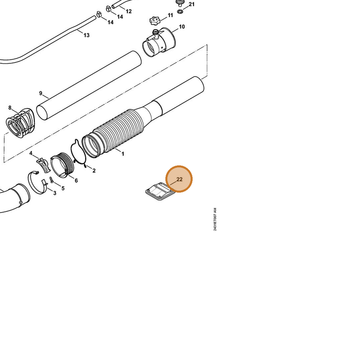 STIHL part 4244-700-8802 — IPL diagram snippet (6x zoom, amber highlight)