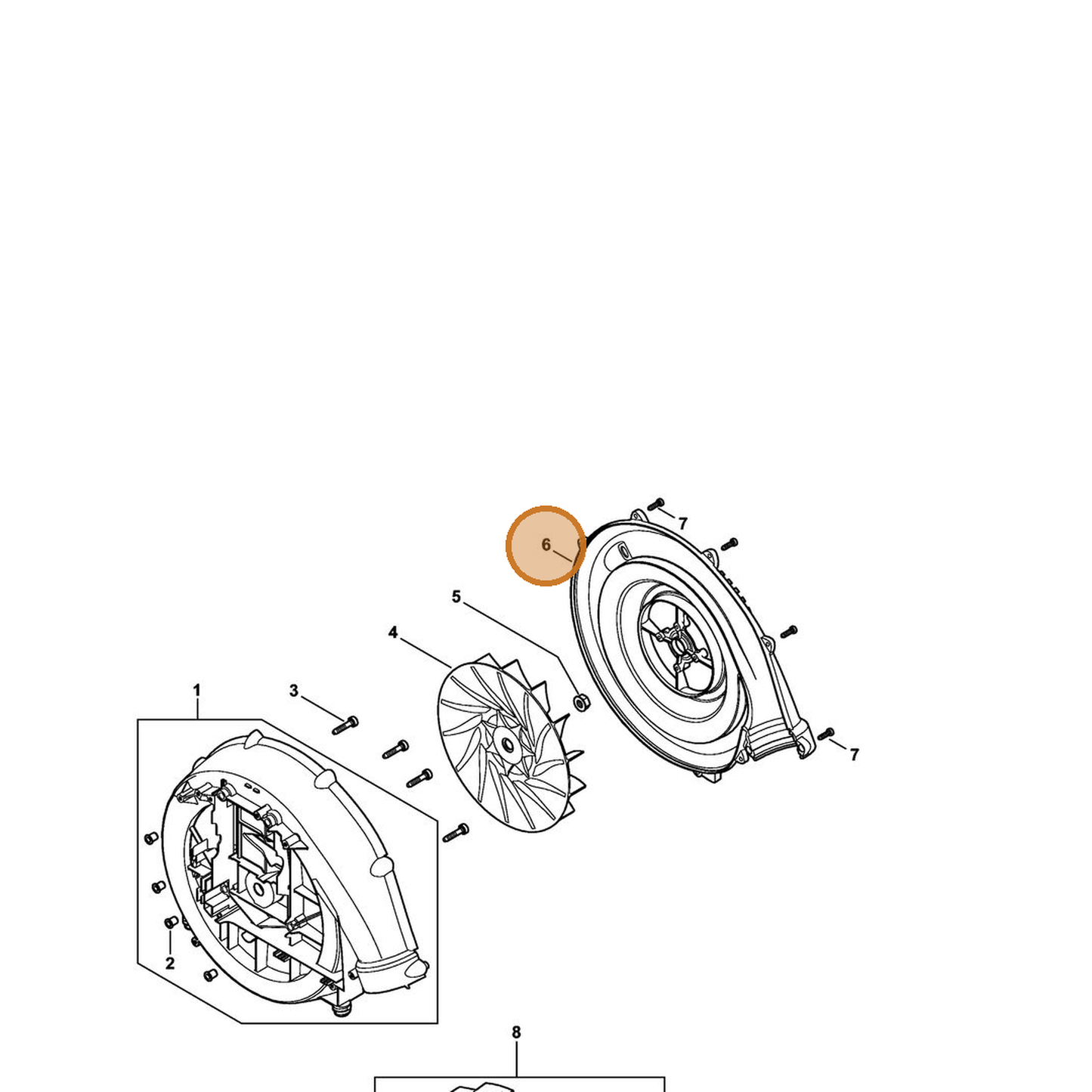 STIHL part 4244-701-0700 — IPL diagram snippet (6x zoom, amber highlight)