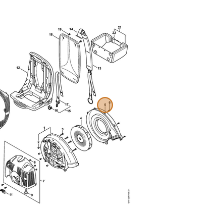 STIHL part 4244-701-0705 — IPL diagram snippet (6x zoom, amber highlight)