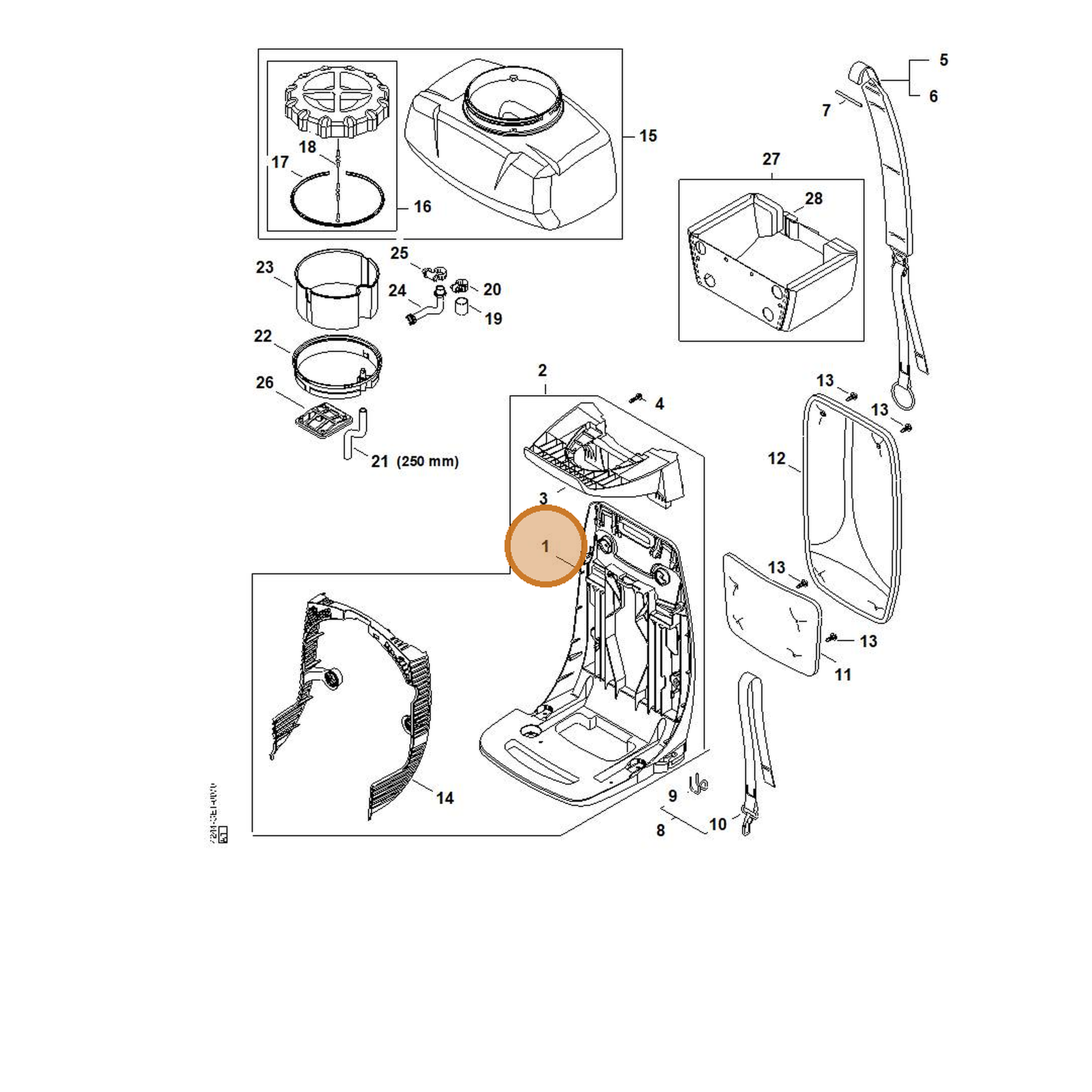 STIHL part 4244-701-1805 — IPL diagram snippet (6x zoom, amber highlight)