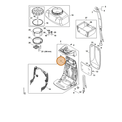 STIHL part 4244-701-1805 — IPL diagram snippet (6x zoom, amber highlight)