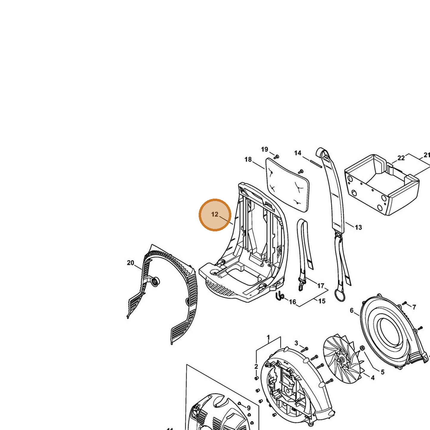 STIHL part 4244-701-1806 — IPL diagram snippet (6x zoom, amber highlight)