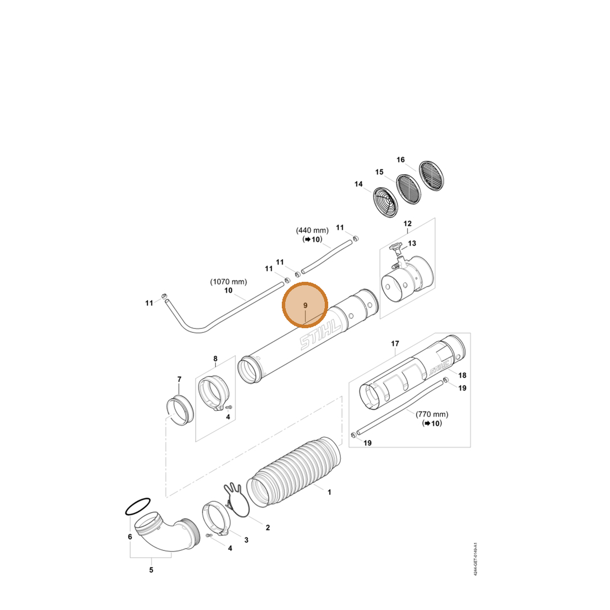 STIHL part 4244-701-5404 — IPL diagram snippet (6x zoom, amber highlight)