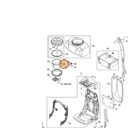 STIHL part 4244-701-6001 — IPL diagram snippet (6x zoom, amber highlight)